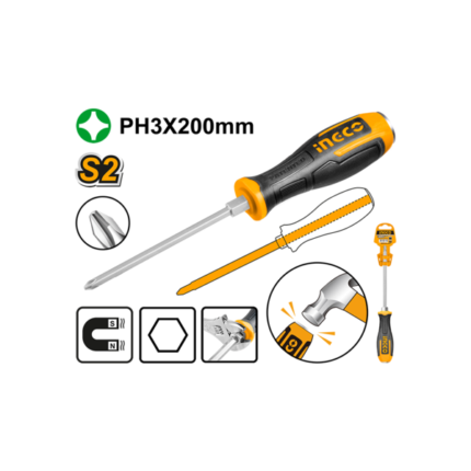 სახრახნისი ვარსკვლავა დარტყმით  8.0x200მმ (HGTS68PH3200)